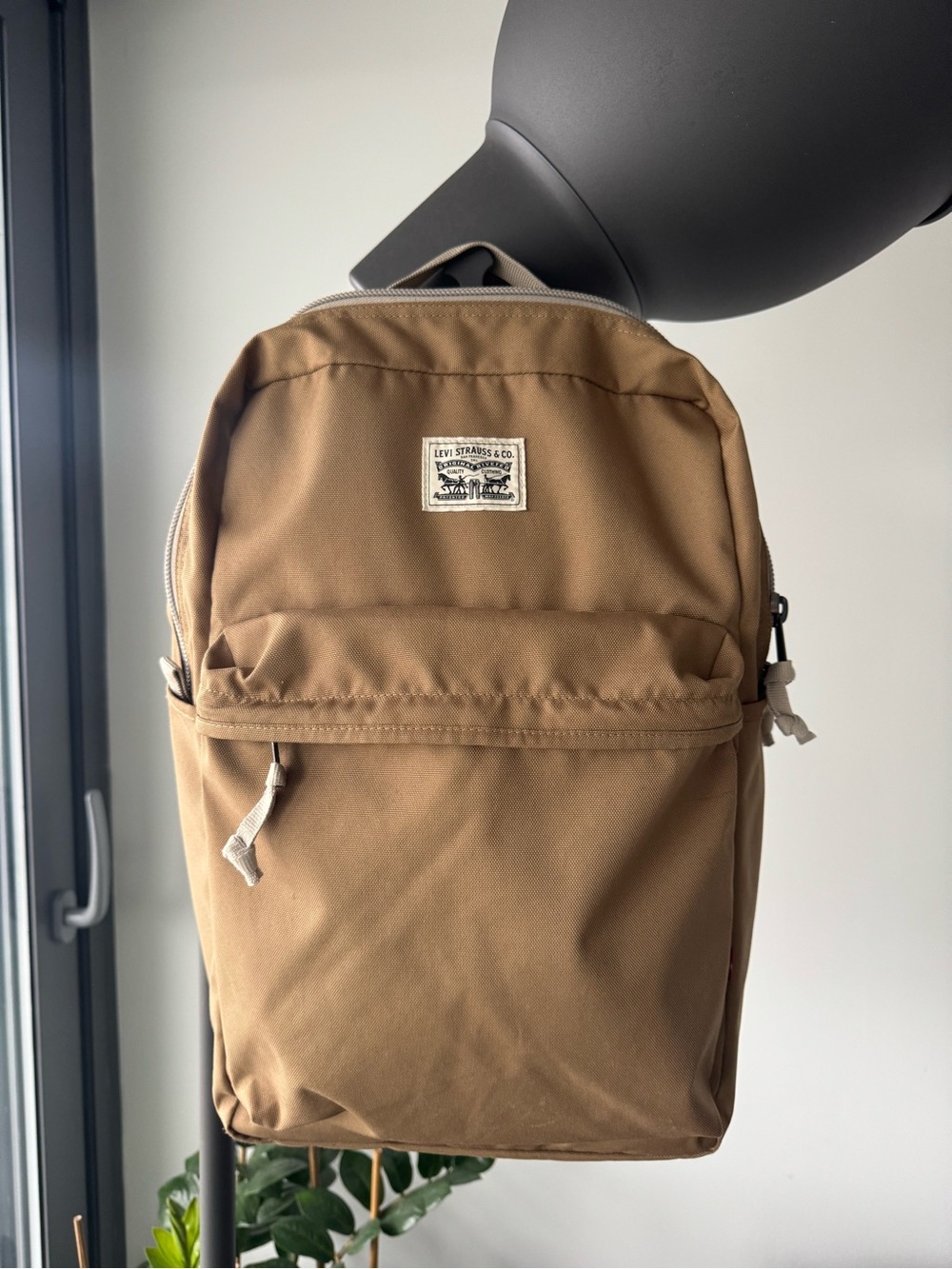 Levi's Tan Canvas Backpack with Front Pocket